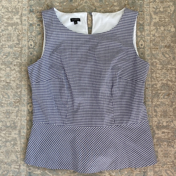 Talbots Gingham Peplum Top - Picture 3 of 8